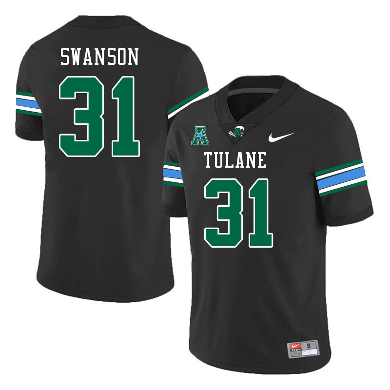 Tulane Green Wave #31 Darius Swanson College Football Jerseys Stitched Sale-Black